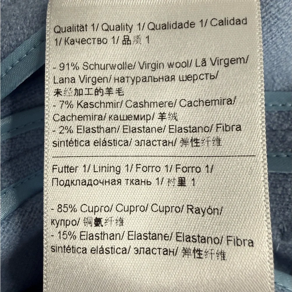 ESCADA Cashmere Blend Blazer 42 Skylight Blue Wool Tailored Jacket EU 42 US 12 - Picture 15 of 15